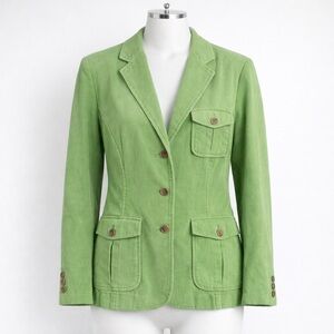 Lands End Green Corduroy Blazer Jacket